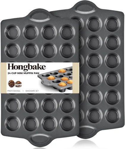 Vista 16 de HONGBAKE Juego de 2 Moldes Grandes para Parte Superior de Magdalenas, Molde Antiadherente de 4 Cavidades para Panecillos de Hamburguesa, Molde Jumbo