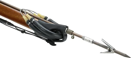 Vista 3 de Fusil para pesca submarina especial hecho de madera de caoba marca AB Biller (hecho en EE.UU.), negro