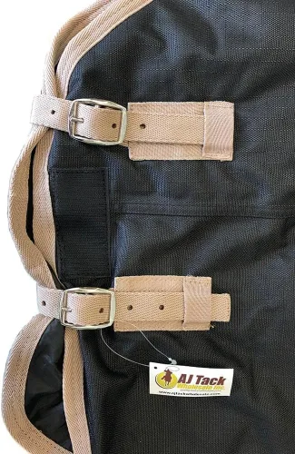Vista 4 de AJ Tack Manta de invierno impermeable 1200D con alfombra para el cuello, 14.14 oz (400 g) con cuello de vellón, refuerzos de hombro y solapa