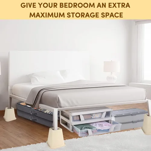 Vista 4 de DEDU Elevadores de cama de 6 pulgadas, resistentes, paquete de 4, elevadores de muebles para sofás de gran tamaño, elevadores de sofá