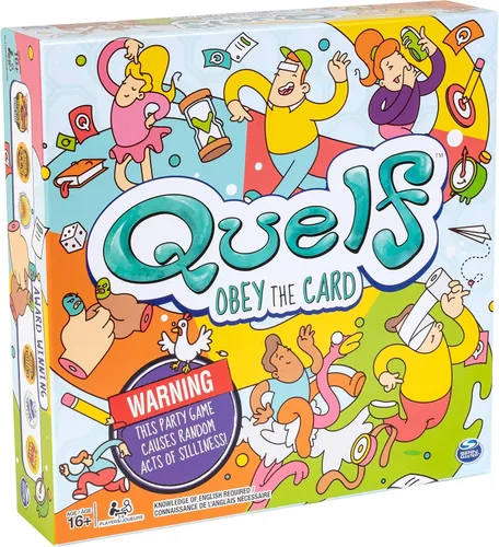 Vista 5 de Spin Master Quelf Juego de Mesa: juego de fiesta para adolescentes y adultos - Obedece las cartas para ganar una noche de juego familiar - 300