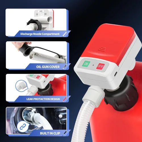 Vista 5 de Nitigo Bomba de transferencia de combustible con sensor de parada automática y protección contra fugas (3.2 GPM), bomba de transferencia portátil