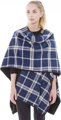 Vista 2 de BSB LL Blanket Poncho Ruana - Cárdigan de punto con frente abierto, varios estilos