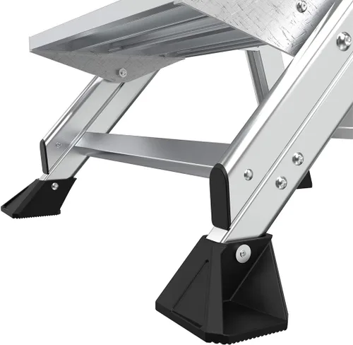 Vista 15 de Escaleras Little Giant Jumbo Step, taburete plegable de 3 pasos, 2.2 pies de aluminio, con plataforma, pasamanos y bandeja para herramientas