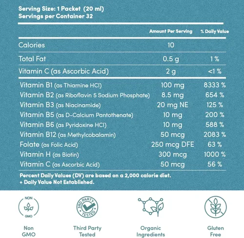 Vista 2 de Aurora Nutrascience Complejo B megaliposomal + vitamina C 32 paquetes