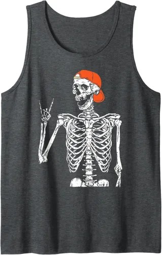 Vista 9 de Rocker - Disfraz de esqueleto de mano con diseño de rock, divertido regalo de Halloween, Negro, S