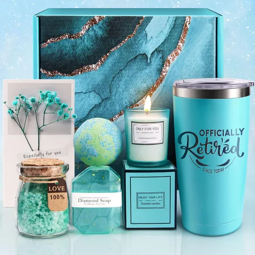 Vista 7 de Regalo de jubilación para mujer, set de cesta de regalo de spa relajante, las mejores ideas de regalo de jubilación para mujeres, regalos