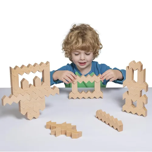 Vista 5 de Polydron Educational Advantage - Bloques en zigzag - Juguete apilable de motor fino STEM de construcción - Juguete educativo de aprendizaje
