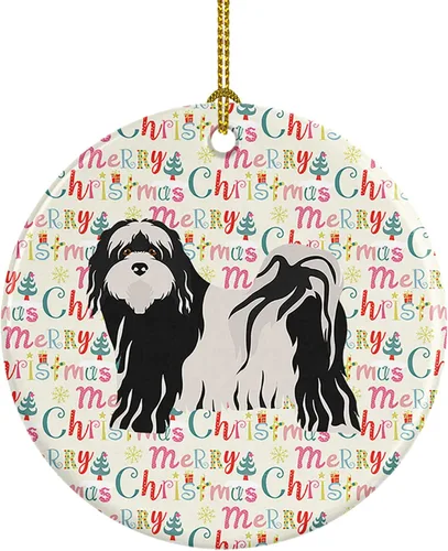 Vista 67 de Caroline's Treasures Abyssinian Sand Terrier - Adorno de cerámica para colgar en el árbol de Navidad, para el hogar, Navidad, fiestas, regalo, 3