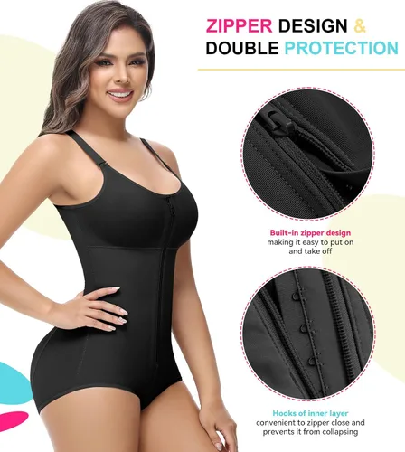 Vista 3 de SHAPSHE Fajas Colombianas Moldeadoras Body Shaper Postcirugía Prenda de Compresión Moldeador de Abdomen con Cremallera