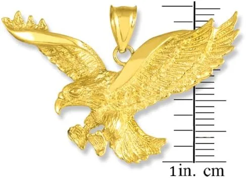 Vista 3 de Animal Kingdom Colgante de águila voladora de oro de 10 quilates, Oro amarillo