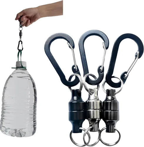 Vista 8 de Inf-way 3 unids Super Strong Magnet Split Rings Llavero Gancho Ganchos Magnético Net Release Holder/Refrigerador Imanes