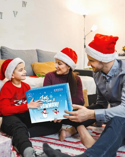 Vista 5 de Kit de 16 piezas de muñeco de nieve, construye un muñeco de nieve para niños, manualidades de Navidad, manualidades creativas de arcilla seca al