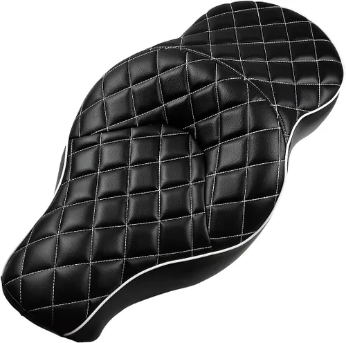 Vista 2 de Motocicletas Two Up Rider asiento de pasajero delantero y trasero Cafe Racer asientos para Harley Sportster XL 883 1200 2004-2023