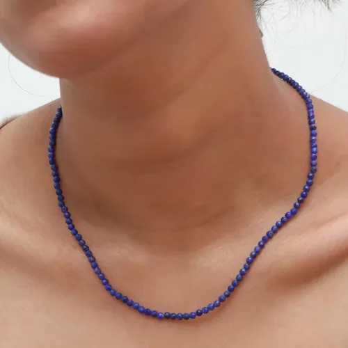 Vista 4 de Gempires - Collar de cuentas de piedras naturales hechas a mano, joyería de cristal hipoalergénica de 20 pulgadas, chapado en oro, joyería de moda