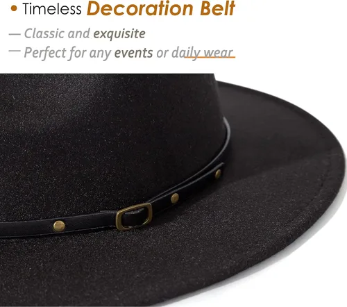 Vista 3 de Lisianthus - Sombrero con cinta con hebilla de ajuste, para mujer, modelo Fedora