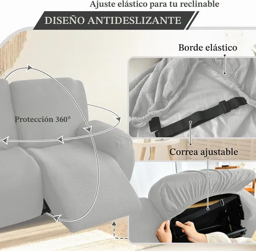 Vista 5 de Fundas para sofá modular reclinable, impermeable, en forma de L, lavable, para sofá reclinable en forma de L, súper elásticas, suaves, para esquinas