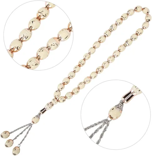 Vista 9 de HEEPDD Cuentas de oración musulmana de 13.8 in de longitud y 0.472 in, pulsera Tasbih beige, 33 cuentas de conteo preciso de Dhikr para uso diario