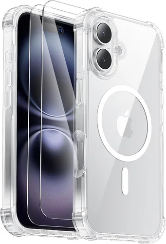 Vista 15 de [Usado] Funda para iPhone Air [compatible con MagSafe] [2 protectores de pantalla] [prueba de caídas de grado militar] Funda magnética resistente