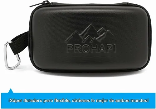 Vista 3 de PROHAPI Funda para gafas de nieve, funda semidura de EVA para gafas de esquí con correa de aluminio y cremallera a prueba de alto rendimiento, bolsa