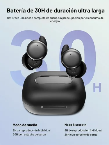 Vista 5 de Auriculares para dormir, audífonos para dormir de lado, pequeños auriculares invisibles para dormir, cómodos bloqueo de ruido, auriculares