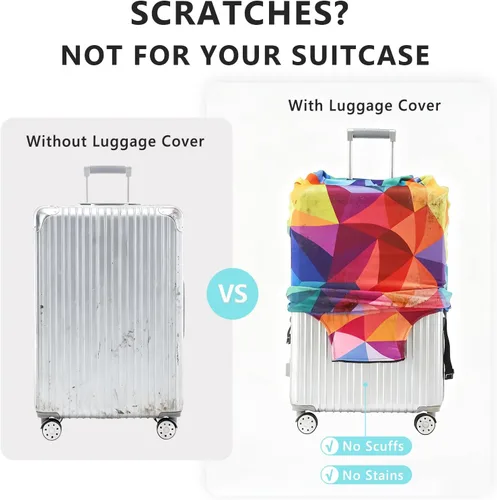 Vista 4 de TRAVEL KIN - Funda lavable para maleta con protección antiarañazos, protector para maletas de 18-32 pulgadas, Autumn Leaves, M, Moda