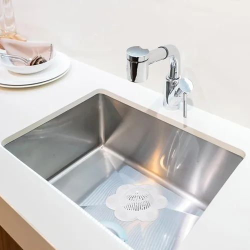Vista 6 de uxcell Colador para fregadero de cocina, tapón de eliminación de fregadero de silicona, colador de pelo flexible, color blanco, 2