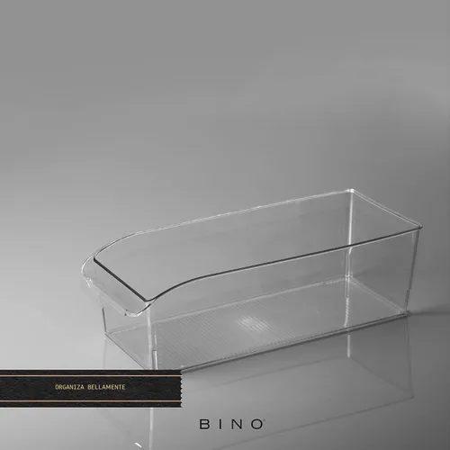 Vista 6 de BINO Contenedores de almacenamiento de plástico, grandes THE CURVE COLLECTION Organizador multiusos para refrigerador/congelador Asa