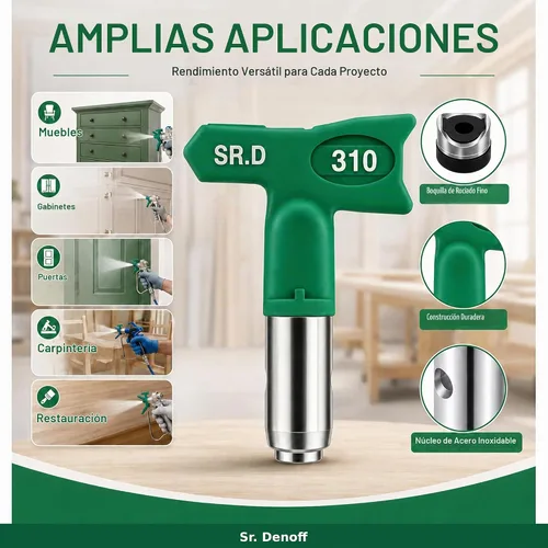 Vista 7 de SR.D Punta de repuesto de posventa para punta reversible de baja presión de acabado fino Graco FFLP RAC X (110)