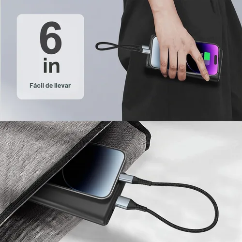Vista 2 de Cable de carga para iPhone de 6 pulgadas, cable Lightning corto de 0.5 pies para iPhone 14 13