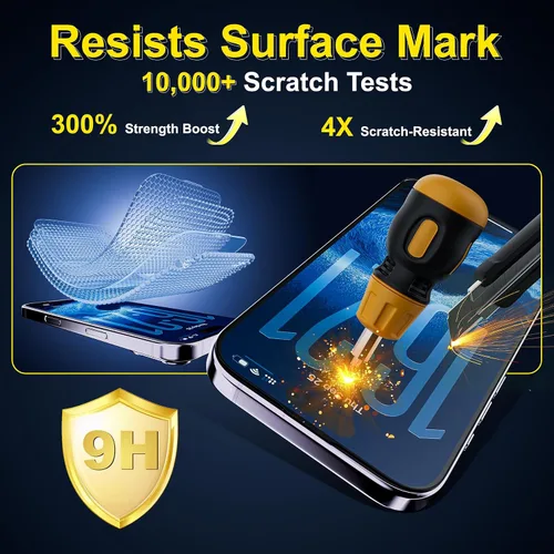 Vista 6 de nogyzo 3 Pack for iPhone 16 Pro Privacy Screen Protector, HD Clear Glass