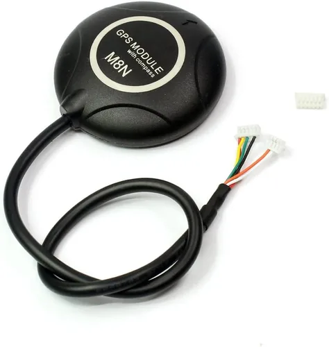Vista 2 de APM 2.8 tablero controlador de vuelo + Mini M8N GPS con brújula + cable de conexión para APM 2.6/2.8 PIX FPV DIY RC Drone (con aguja recta brújula)