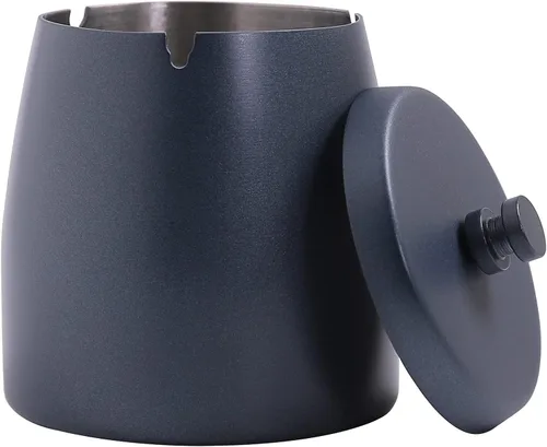 Vista 15 de Cenicero pequeño para exteriores con tapa para cigarrillos, cenicero de acero inoxidable sin humo, ceniceros a prueba de olores y viento para patio