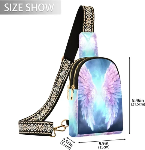 Vista 2 de Angel Wings Sling Bag for Women Fanny Packs for Women Small Leather Fanny Pack Crossbody Bags Fashion Waist Packs Chest Bag for Travel 21340512