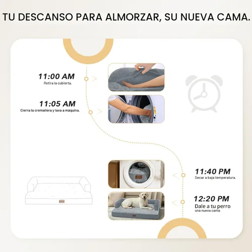 Vista 6 de Cama ortopédica lavable para perros extra grandes, 45 x 35 Gris