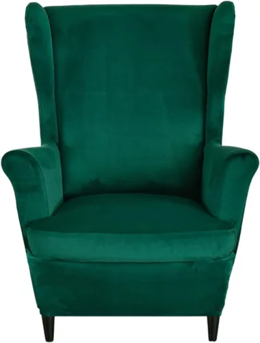 Vista 20 de NILUOH Funda para silla Wingback, 2 piezas, fundas elásticas de elastano para silla con respaldo de ala, funda lavable para sillones con respaldo