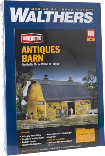 Vista 5 de Walthers Cornerstone Antiques Barn 933-3339 HO Scale Model Railroad - Kit de estructura