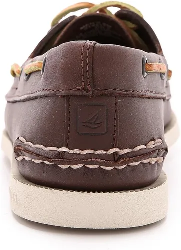 Vista 6 de Sperry Authentic Original - Zapatos náuticos de piel con 2 ojales para hombre, color marrón liso, 9