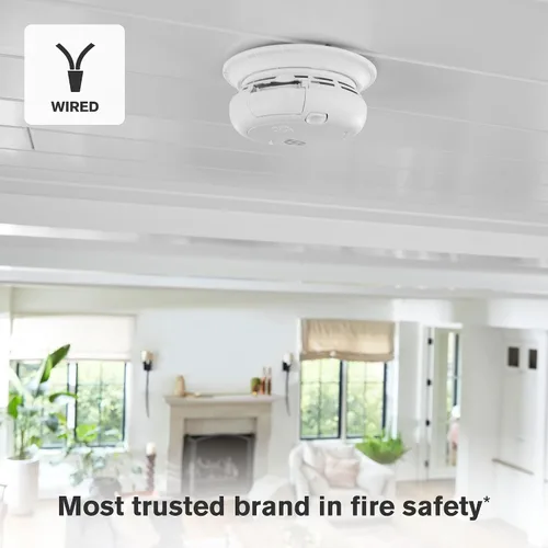 Vista 5 de First Alert BRK Interconnect - Alarma combinada de humo y monóxido de carbono con batería de reserva y alertas de voz, 1 paquete