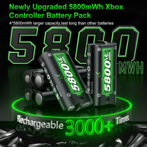 Vista 3 de Rechargeable Battery Pack for Xbox with Charger, 4x5800mWh Fast Charging Rechargeable Battery Packs for Xbox Controller Batteries for XboxOne Series