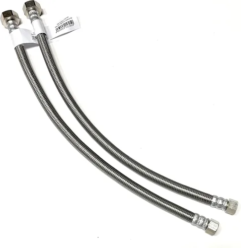 Vista 31 de Conector de línea de suministro de agua para grifo de acero inoxidable trenzado, línea de suministro para grifo - rosca de compresión hembra de 3/8