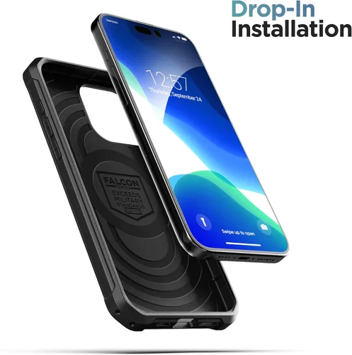 Vista 8 de Encased Falcon Armor - Funda diseñada para iPhone 15 Pro con funda de clip para cinturón, funda ultra protectora a prueba de golpes