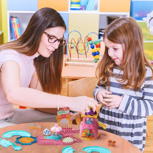 Vista 4 de Juguetes de pista de hámster para regalo de niña de 5 años, juego de mascotas, juguetes para niñas de 3, 4, 5, 6, 7 años, regalos de cumpleaños
