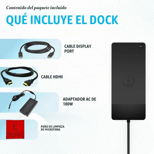 Vista 2 de Dell WD19TB Thunderbolt Dock - Estación de acoplamiento Dell Dual Monitor