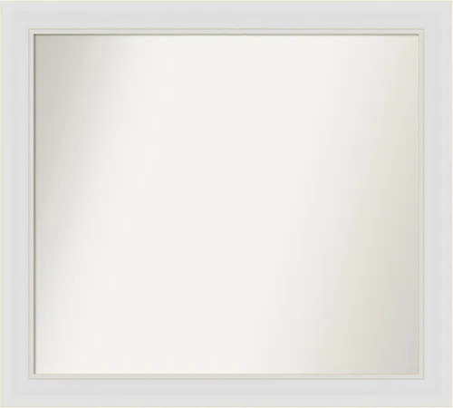 Vista 242 de Amanti Art Espejo de baño blanco para sobre el fregadero, 24 x 26 pulgadas, espejo rectangular blanco y blanco, marco de madera contemporáneo