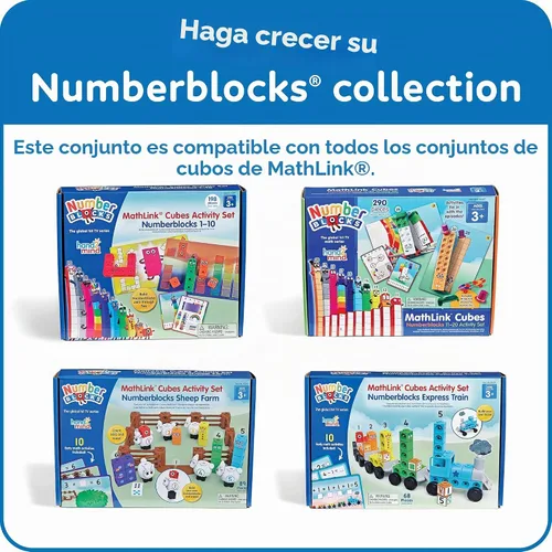 Vista 6 de hand2mind Numberblocks Express Train MathLink Cubes Conjunto de Actividades, Actividades de Aprendizaje Preescolar, Juguete de Tren, Bloques
