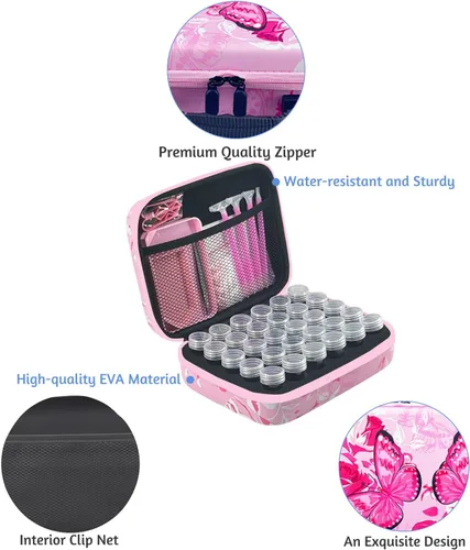 Vista 2 de Contenedores de almacenamiento de pintura de diamantes, 30 ranuras para accesorios de pintura de diamantes y herramientas para estuche organizador