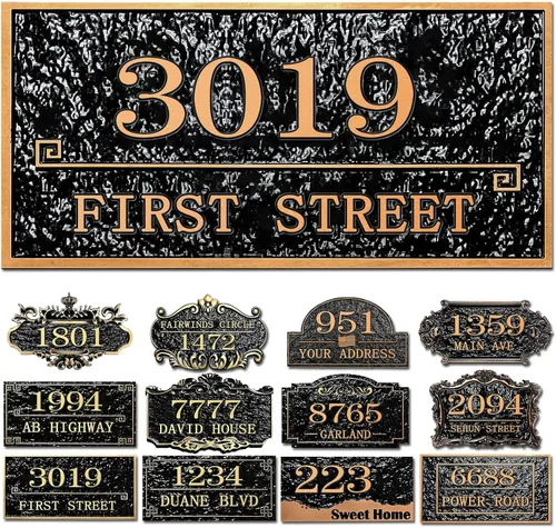 Vista 16 de Placa personalizada de dirección de casa, letrero de dirección de nombre de calle personalizado para números de casa, placa para buzón de garaje