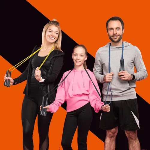 Vista 6 de Paquete de 14 cuerdas ajustables de PVC para entrenamiento cardiovascular, cuerda de saltar versátil para mujeres, hombres y niños, regalo