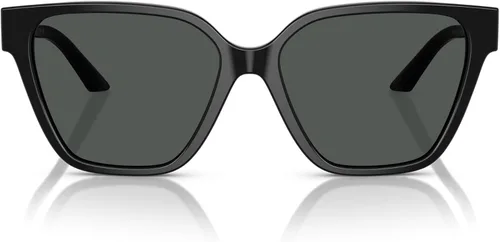 Vista 3 de Versace Gafas de sol para mujer, montura negra, lentes gris oscuro, 2.205 in